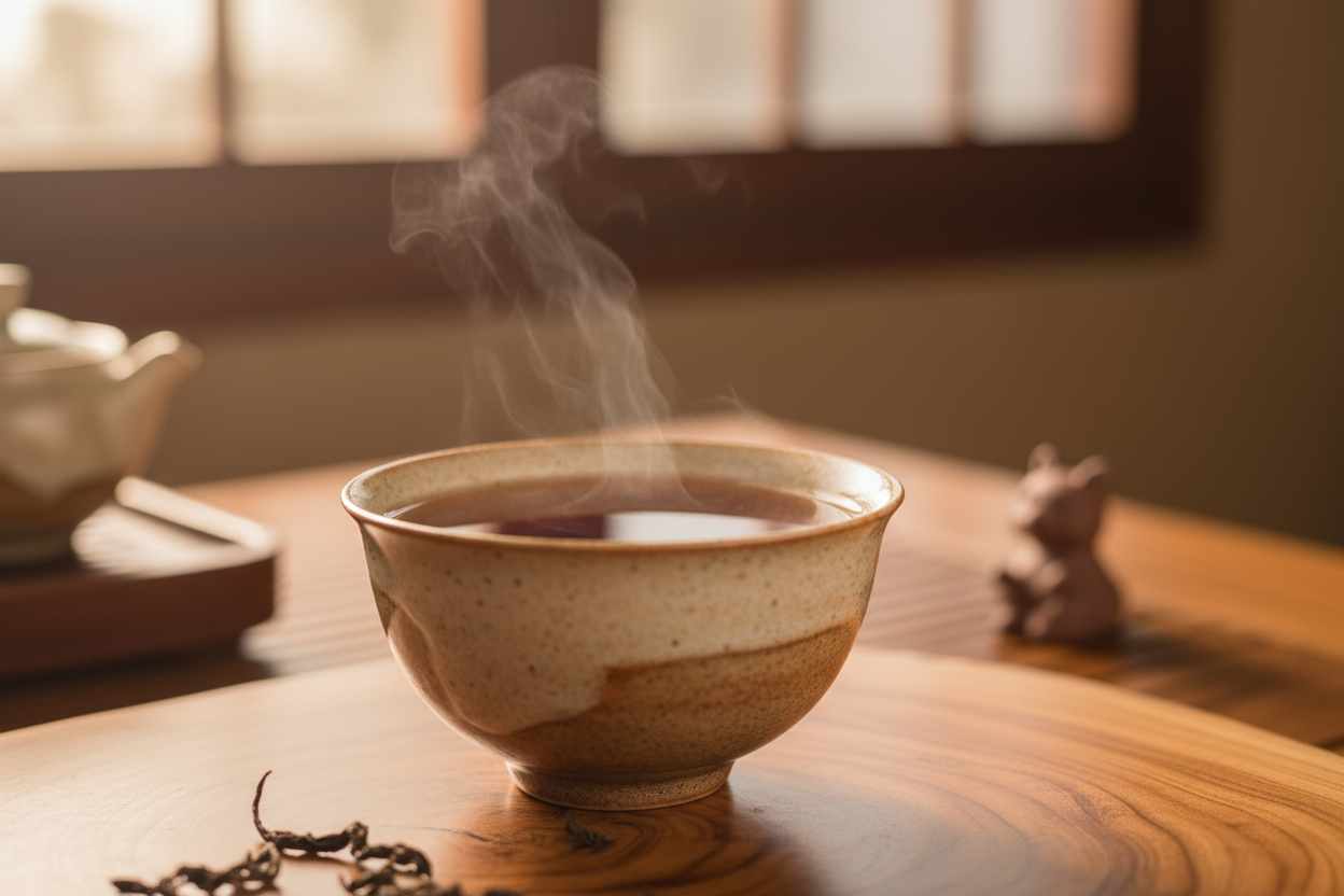 cup of brewed pu'erh tea